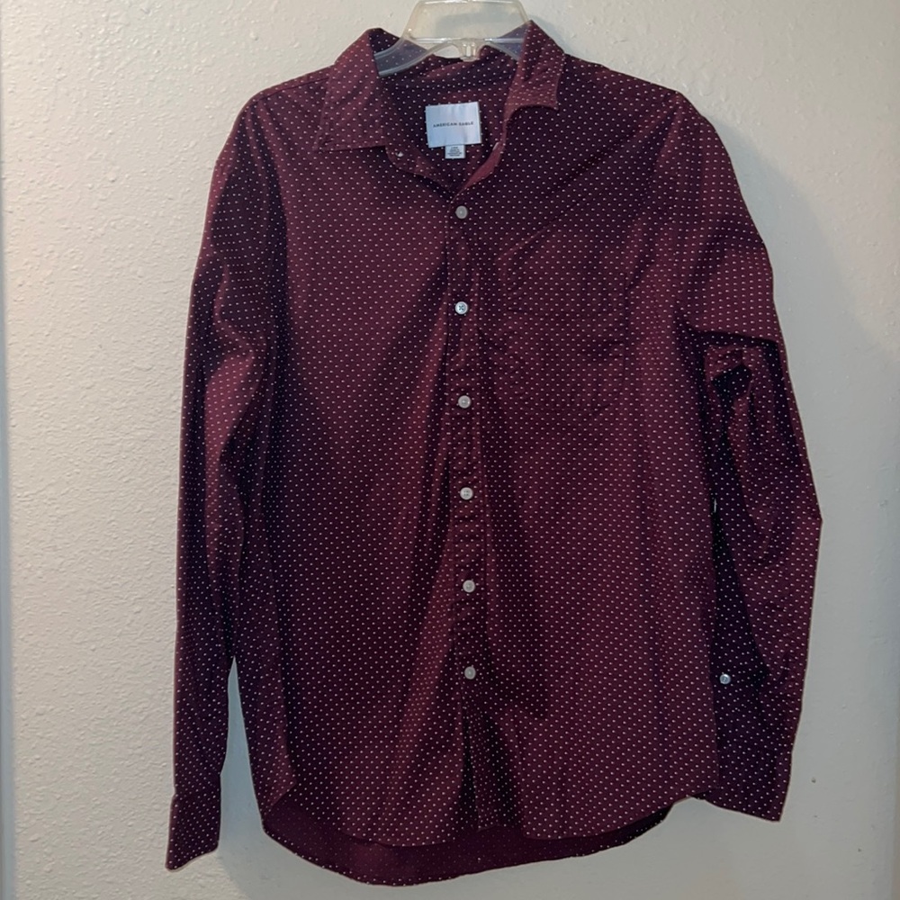American Eagle Long Sleeve Maroon button Down. Large.